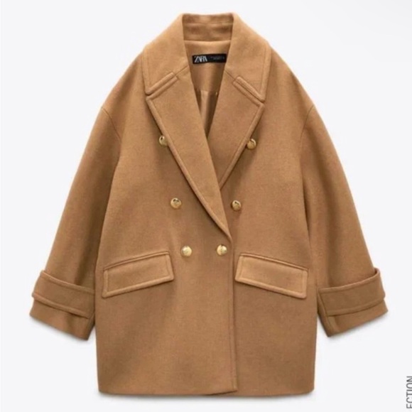 Zara Gold Button Coat - Picture 6 of 12